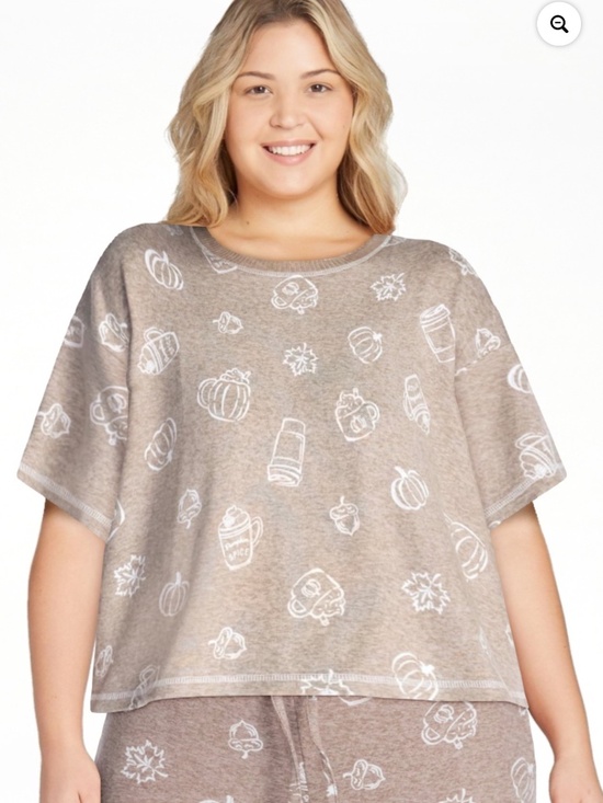 Other - Way To Celebrate Women’s Toasted Heather Knit Short Sleeve Sleep Top XL